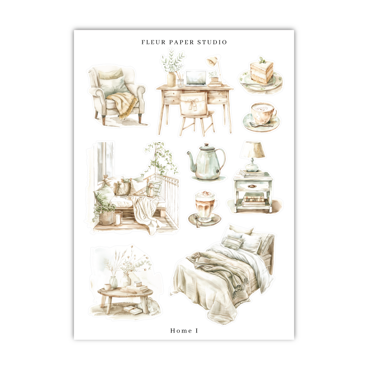 a drawing of a room with furniture and a bed