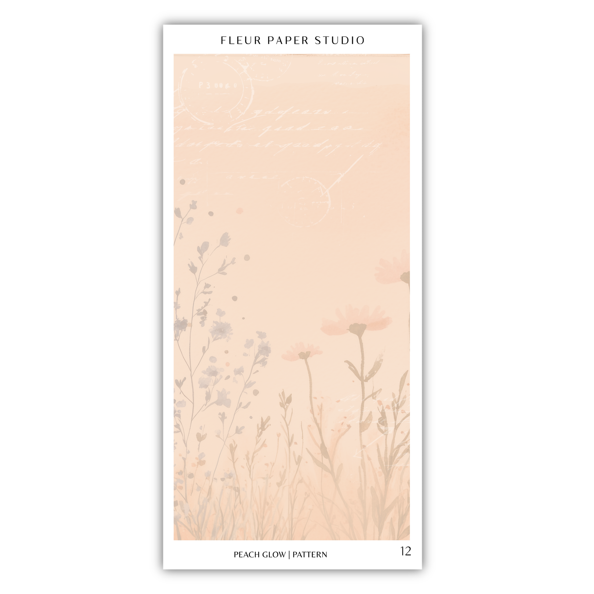 The image is a collage of various images, including a floral pattern and a peach glow pattern. The floral pattern features a mix of flowers and leaves, while the peach glow pattern has a soft, pastel color palette. The image does not contain any text, and the phrase "Peach glow / Pattern" is visible, indicating the presence of a pattern in the image.