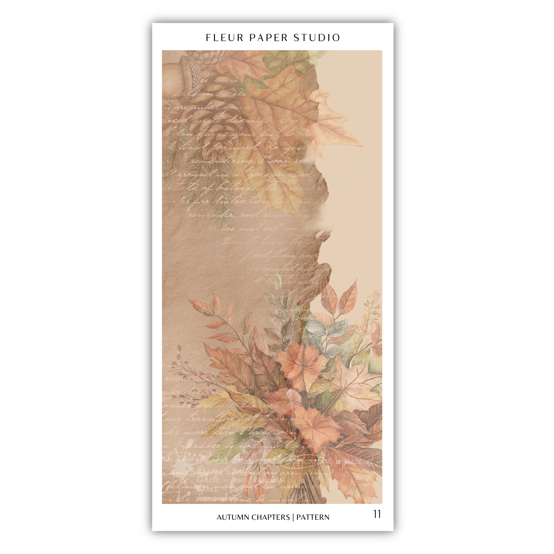 The image is a collage of autumn-themed elements, including leaves, flowers, and pine cones, arranged in a visually appealing manner.