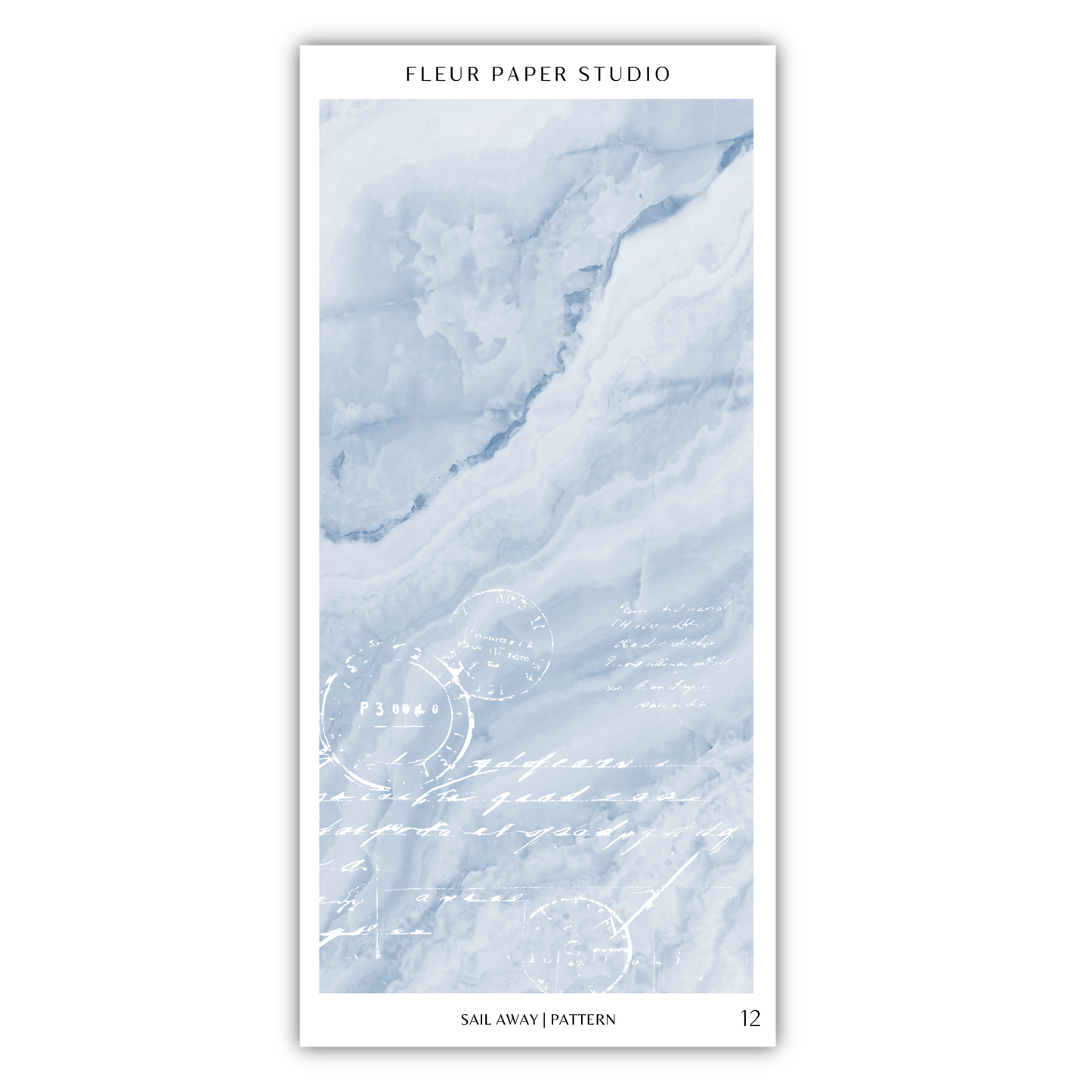 The image is a collage of various images, including a marble-like texture and some text. The collage is titled "Sail Away Pattern" and includes a number "12". The image does not contain any text that can be described in fewer than 500 characters.
