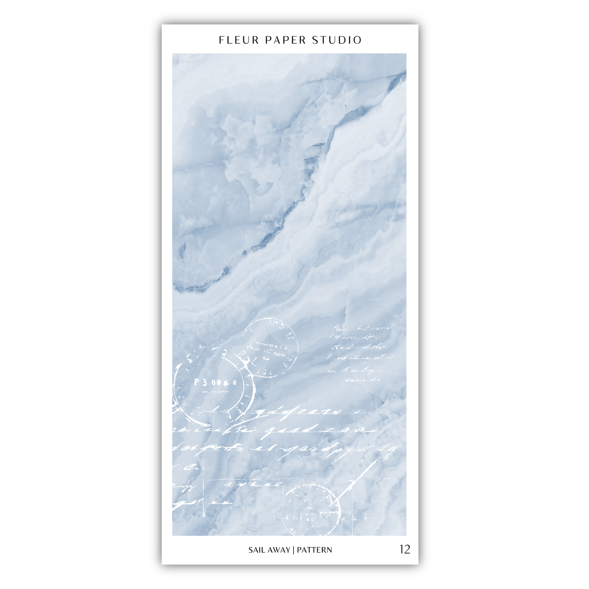 The image is a collage of various images, including a marble-like texture and some text. The collage is titled "Sail Away Pattern" and includes a number "12". The image does not contain any text that can be described in fewer than 500 characters.