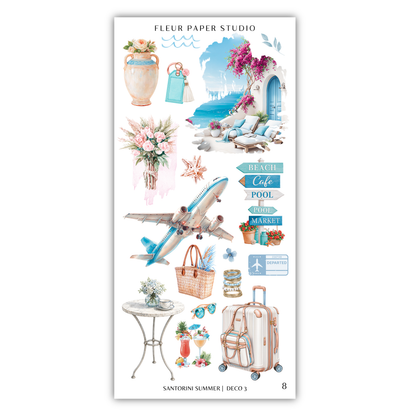 a sticker sheet with various items on it