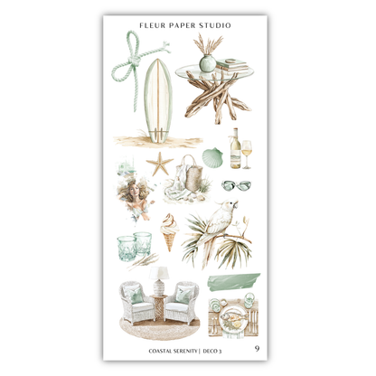 a sticker sheet with various items on it