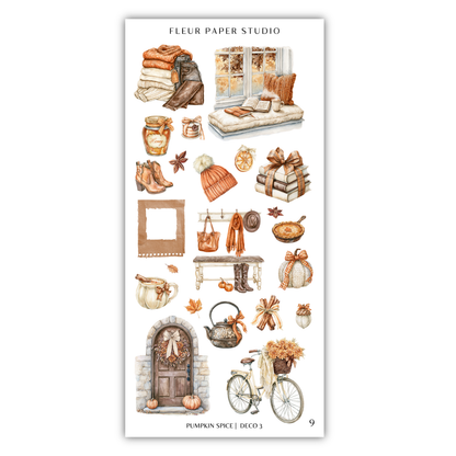 a sticker sheet with various items on it
