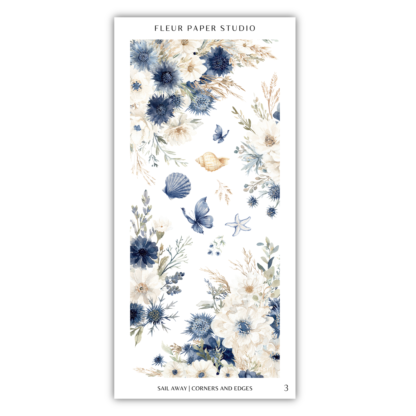 The image is a collage of various floral and marine-themed images, including flowers, seashells, and starfish, arranged in a visually appealing manner.