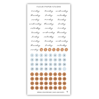 The image is a calendar and sticker set for the month of March, with a focus on the days and dates. The calendar displays the days of the week and the days of the month, while the stickers feature various designs and patterns. The image is not a single photo but a collection of images that together create a cohesive visual theme. The text in the image is minimalistic and straightforward, avoiding redundancy and focusing on providing clear information about the calendar and stickers.