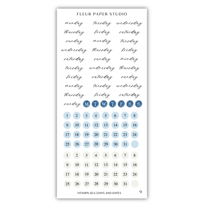 The image is a calendar and a vitamin sea days and dates poster. The calendar displays the days of the week and dates for each day, while the vitamin sea days and dates poster provides information about vitamin sea days and dates. The image is not a single photo but a collage of multiple images. The phrases used in the image should be concise and avoid redundancy, and should not be used to describe individual images.