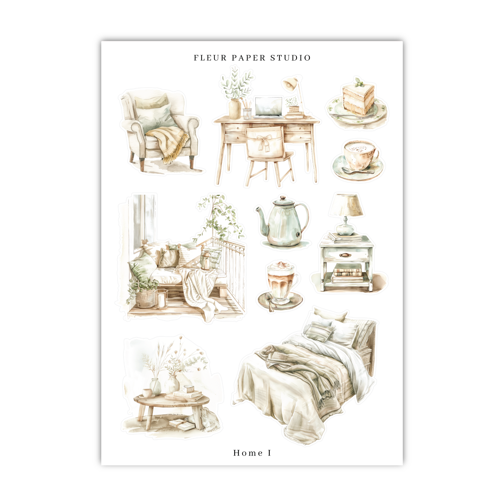 a drawing of a room with furniture and a bed