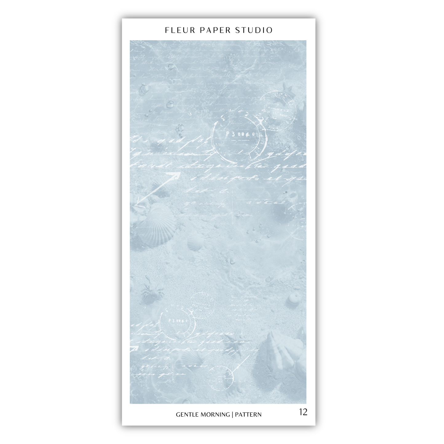 The image is a collage of various images, including a blue background with a pattern of seashells and a white background with a pattern of text.