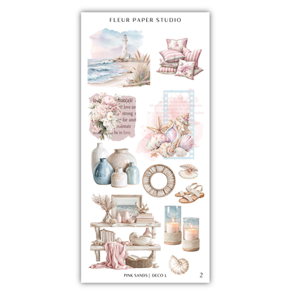 The image is a collage of various decorative items and scenes, including a lighthouse, pillows, vases, candles, and other home decor elements.