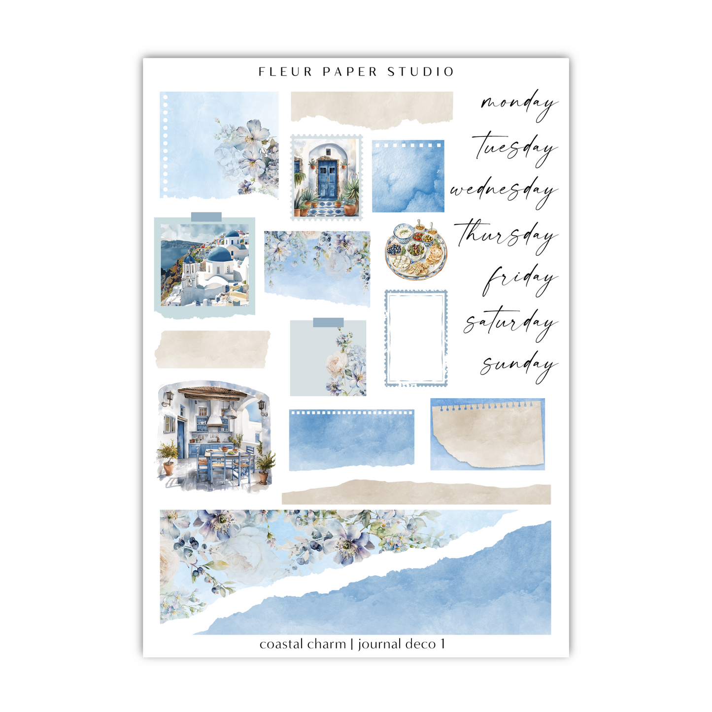 a sheet of paper with blue and white watercolors
