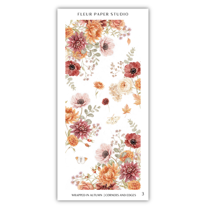 The image is a collage of various floral designs, including flowers and leaves, arranged in a vertical orientation. The text "FLÉR PAPER STUDIO" is visible at the top of the image, and the phrase "WRAPPED IN AUSTIN" is located at the bottom.