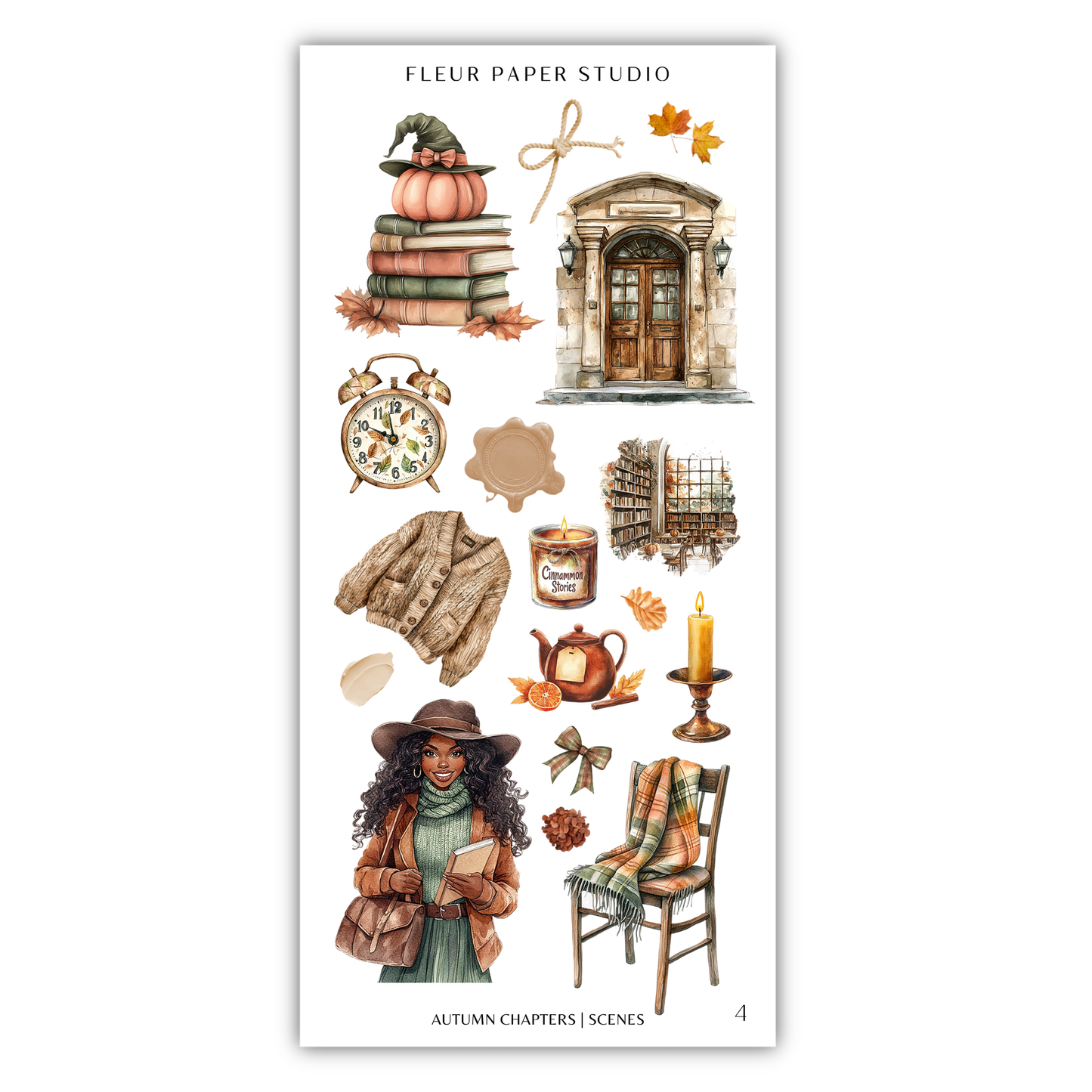 a sticker sheet with a picture of a house