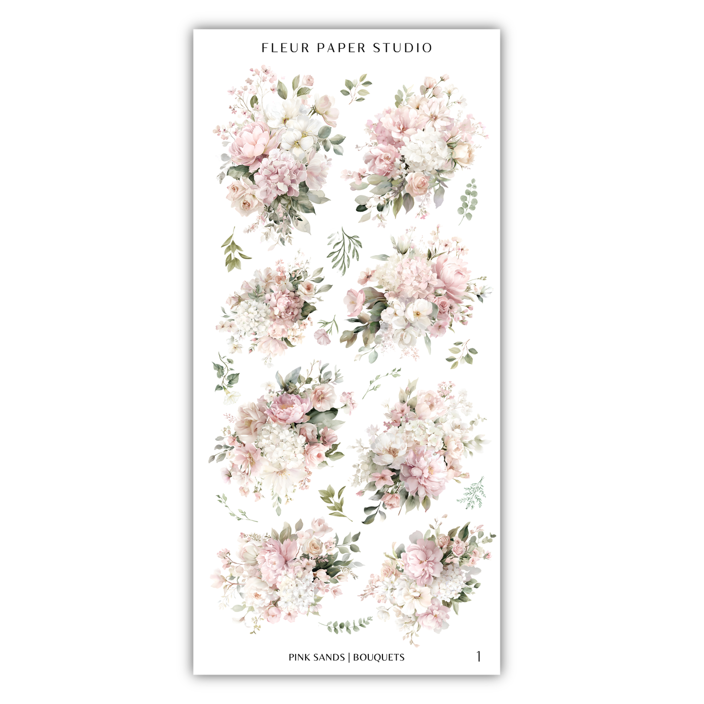 a collection of floral arrangements, including various bouquets and potted plants, all with a soft, pastel color palette.