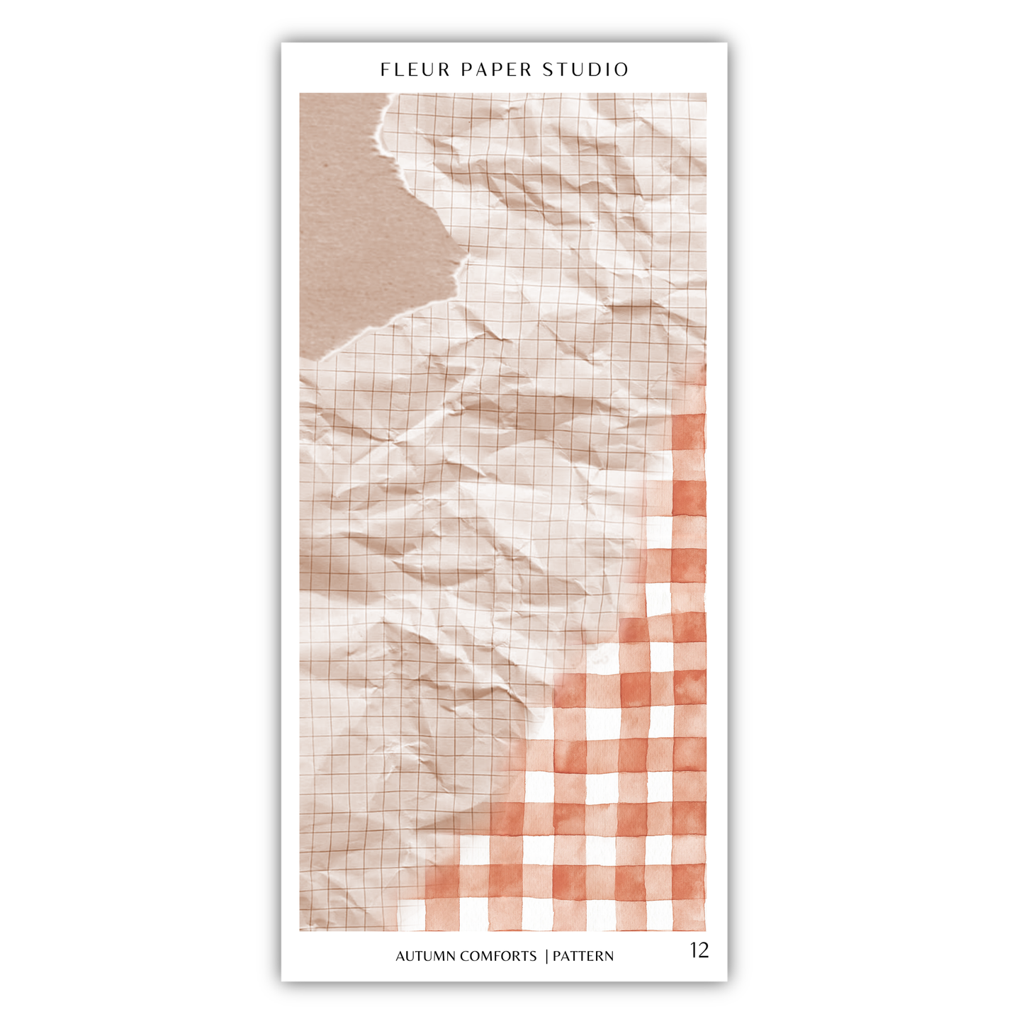 The image is a collage of two images. The top image is a crumpled piece of paper with a grid pattern, and the bottom image is a red and white checkered pattern.
